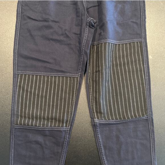 Free People x Sandrine Rose Pinstripe Knee Patch Jeans - Picture 8 of 9